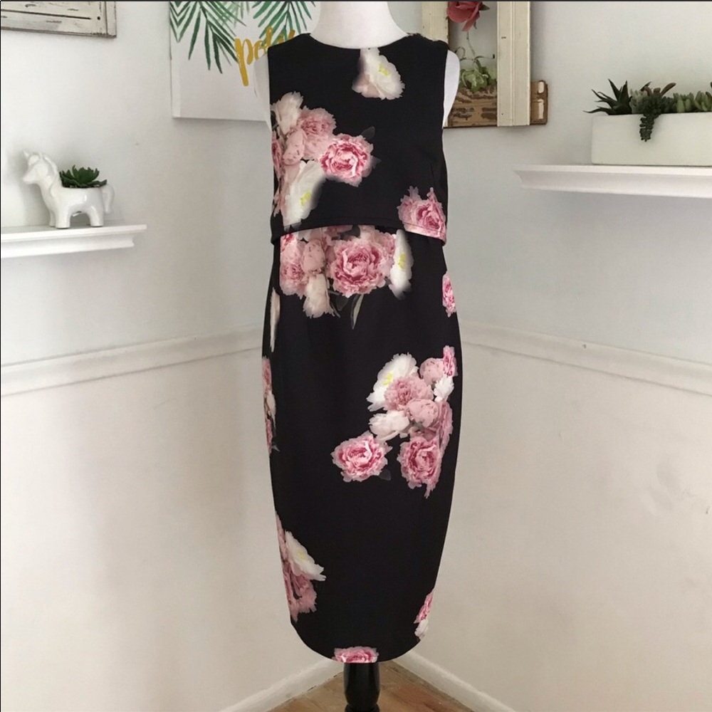 ASOS navy blue floral maternity dress